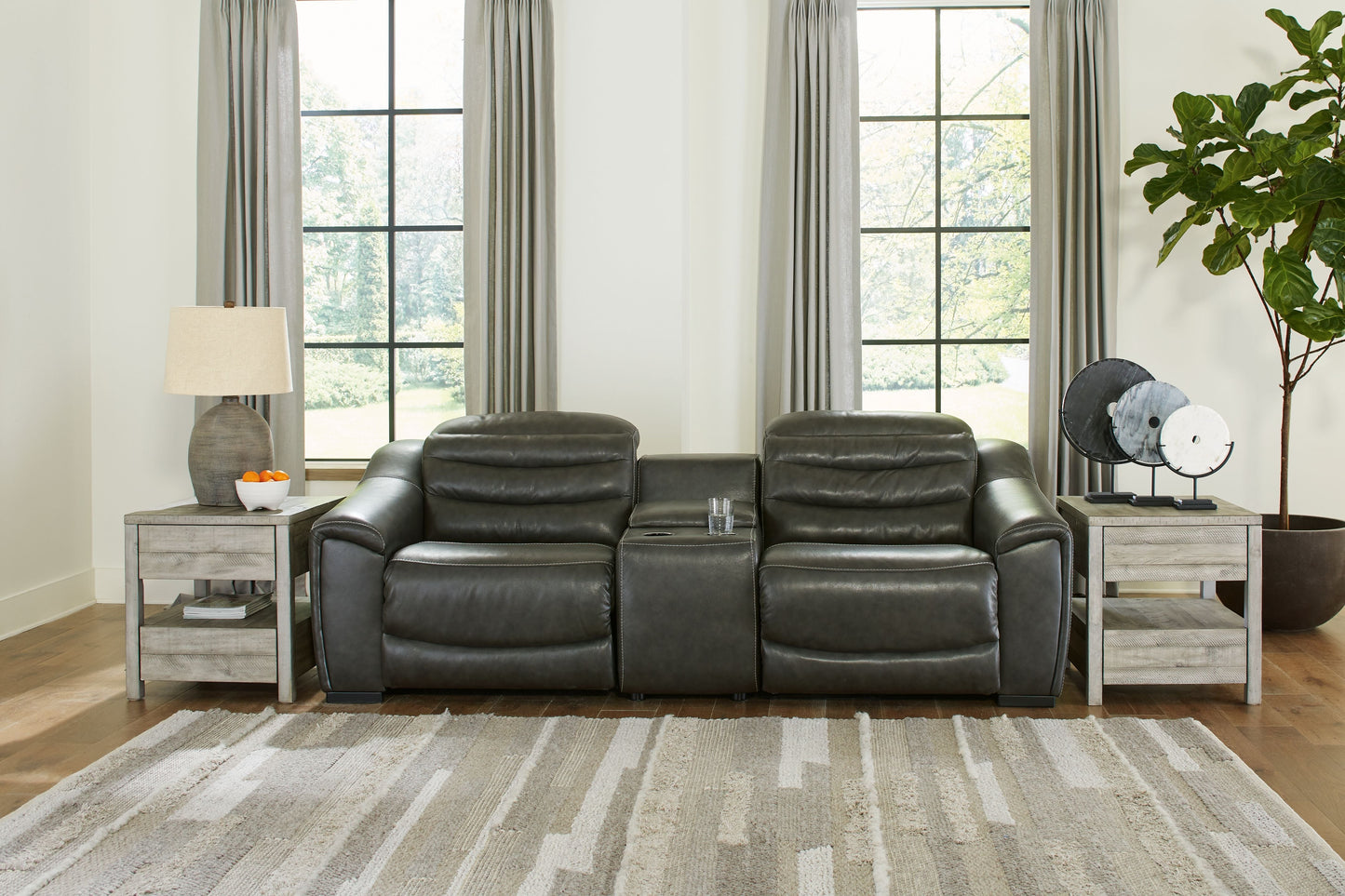 Modern Faux Leather Sectional