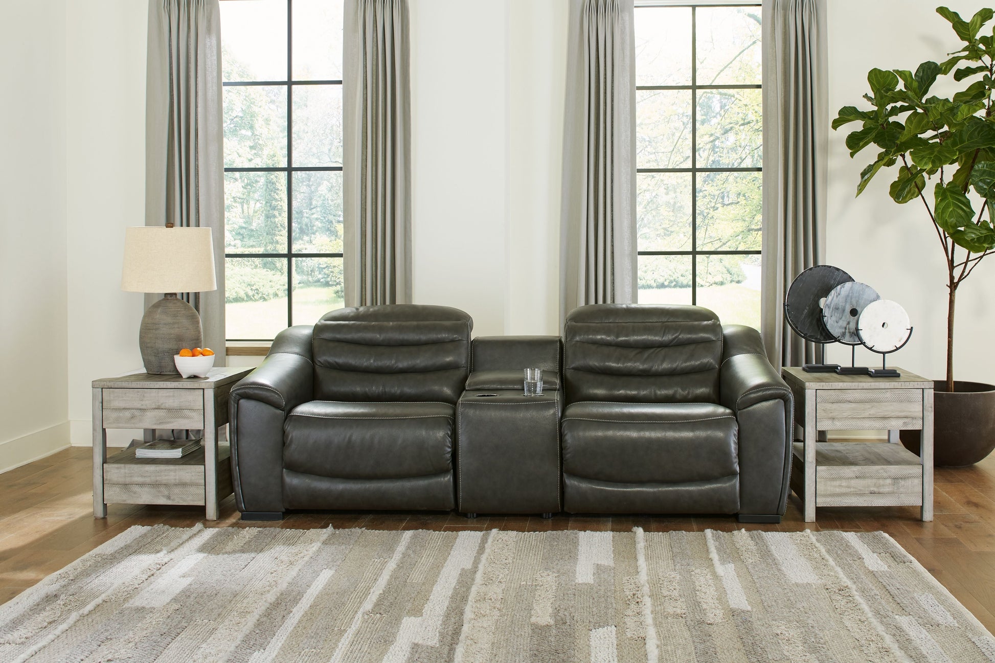Modern Faux Leather Sectional