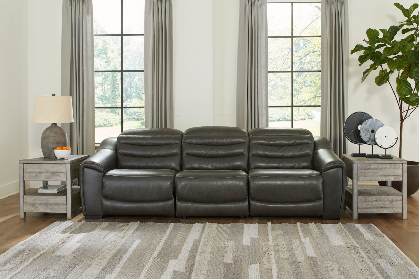 Modern Faux Leather Sectional