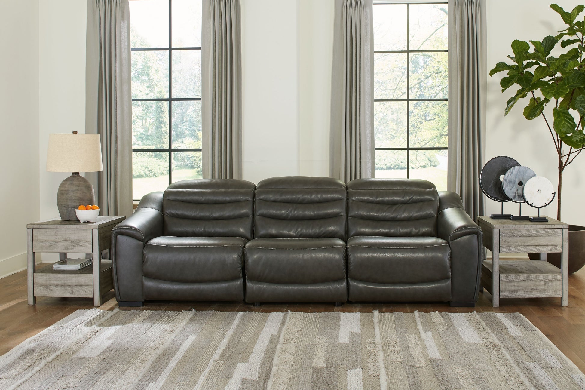 Modern Faux Leather Sectional