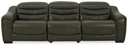 Center Line Leather Power Recliner Sectional