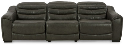 Modern Faux Leather Sectional - 6 Pc. - Dark Gray