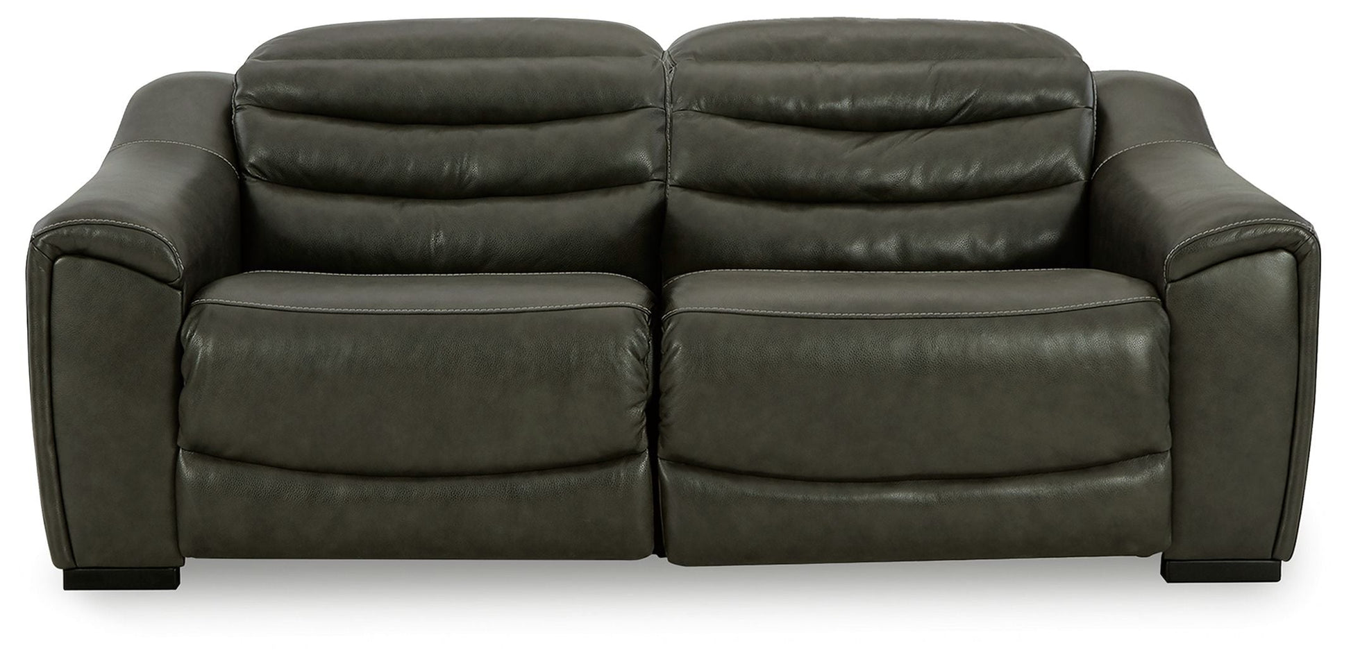 Modern Faux Leather Sectional - 7 Pc. - Dark Gray