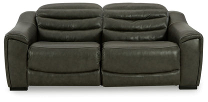 Center Line Leather Power Recliner Sectional