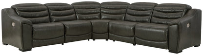 Center Line Leather Power Recliner Sectional