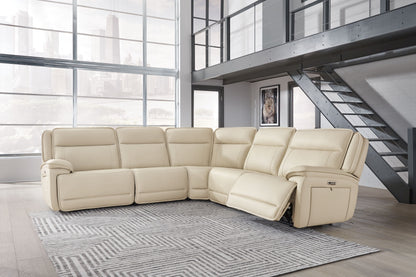 Modern Leather Match Sectional