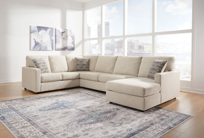 Modern Fabric Sectional - Linen - 3 Pc. Left Arm Facing Corner Chaise Sectional