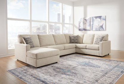 Modern Fabric Sectional - Linen - 3 Pc. Right Arm Facing Corner Chaise Sectional