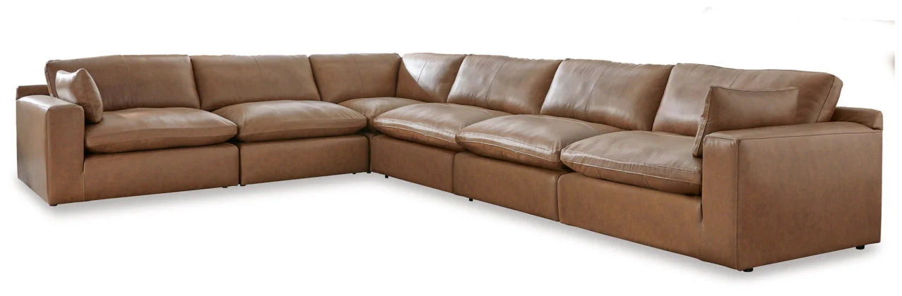 Modern Leather Match Sectional - Black - 4-Piece