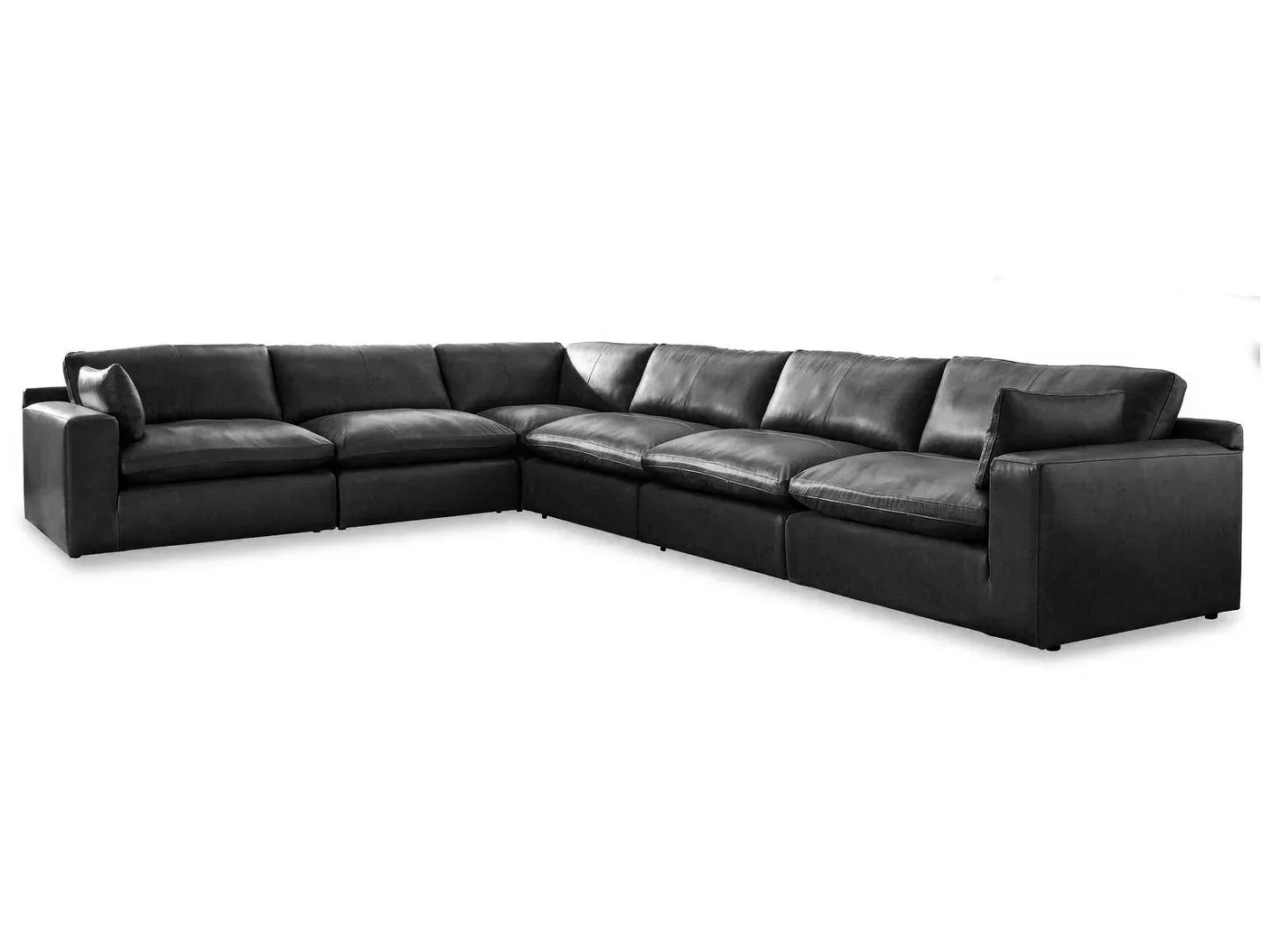 Modern Leather Match Sectional