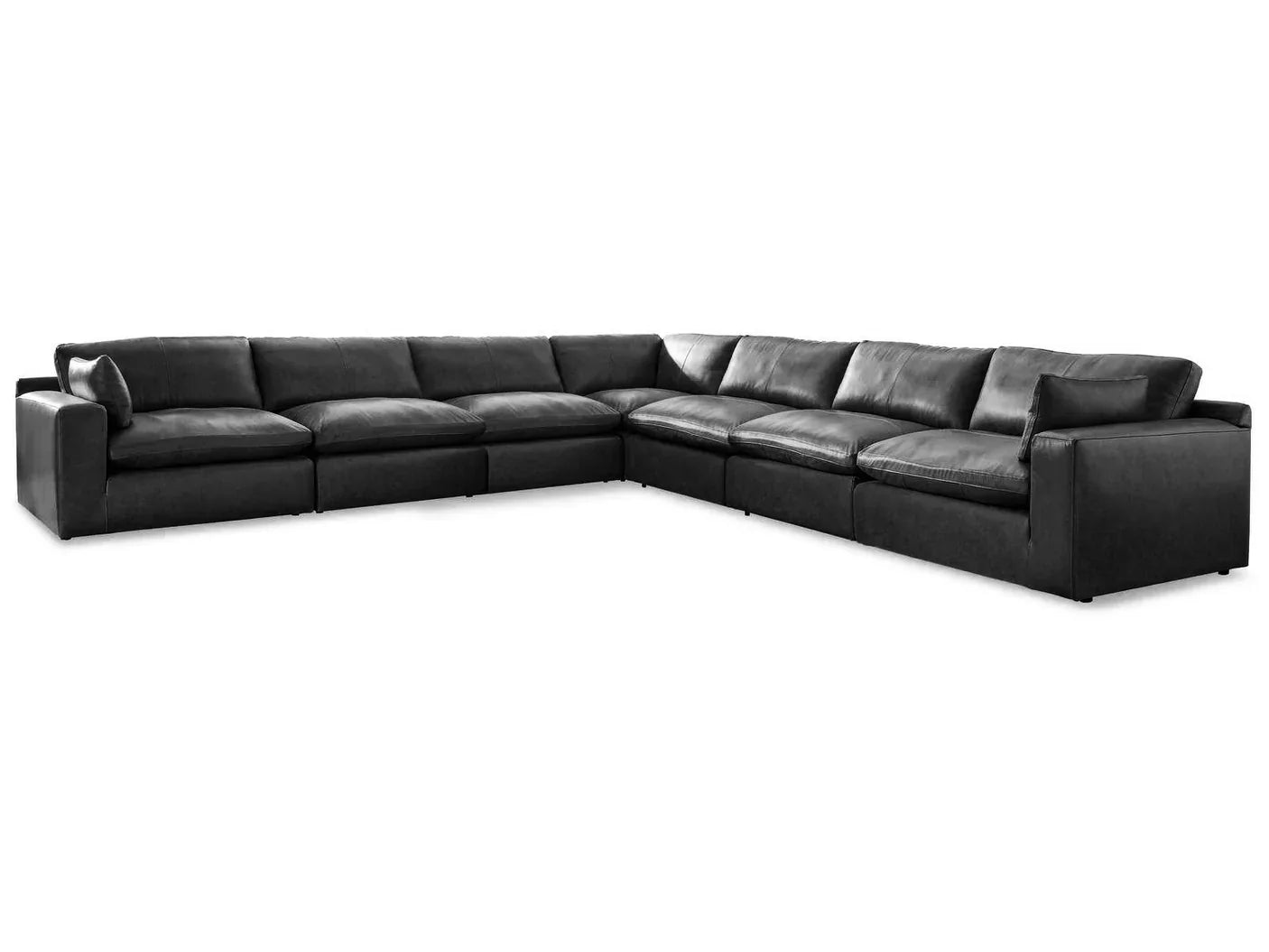 Modern Leather Match Sectional