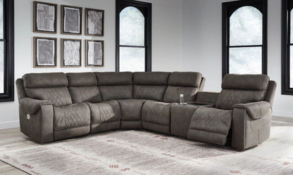 Hoopster Gunmetal Gray Zero Wall Power Recliner Sectional