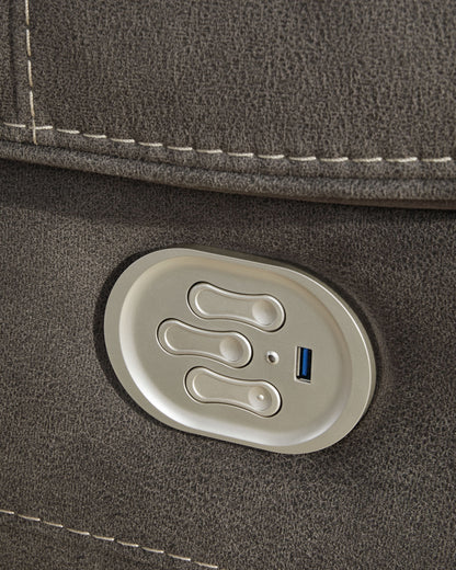 Hoopster Gunmetal Gray Zero Wall Power Recliner Sectional