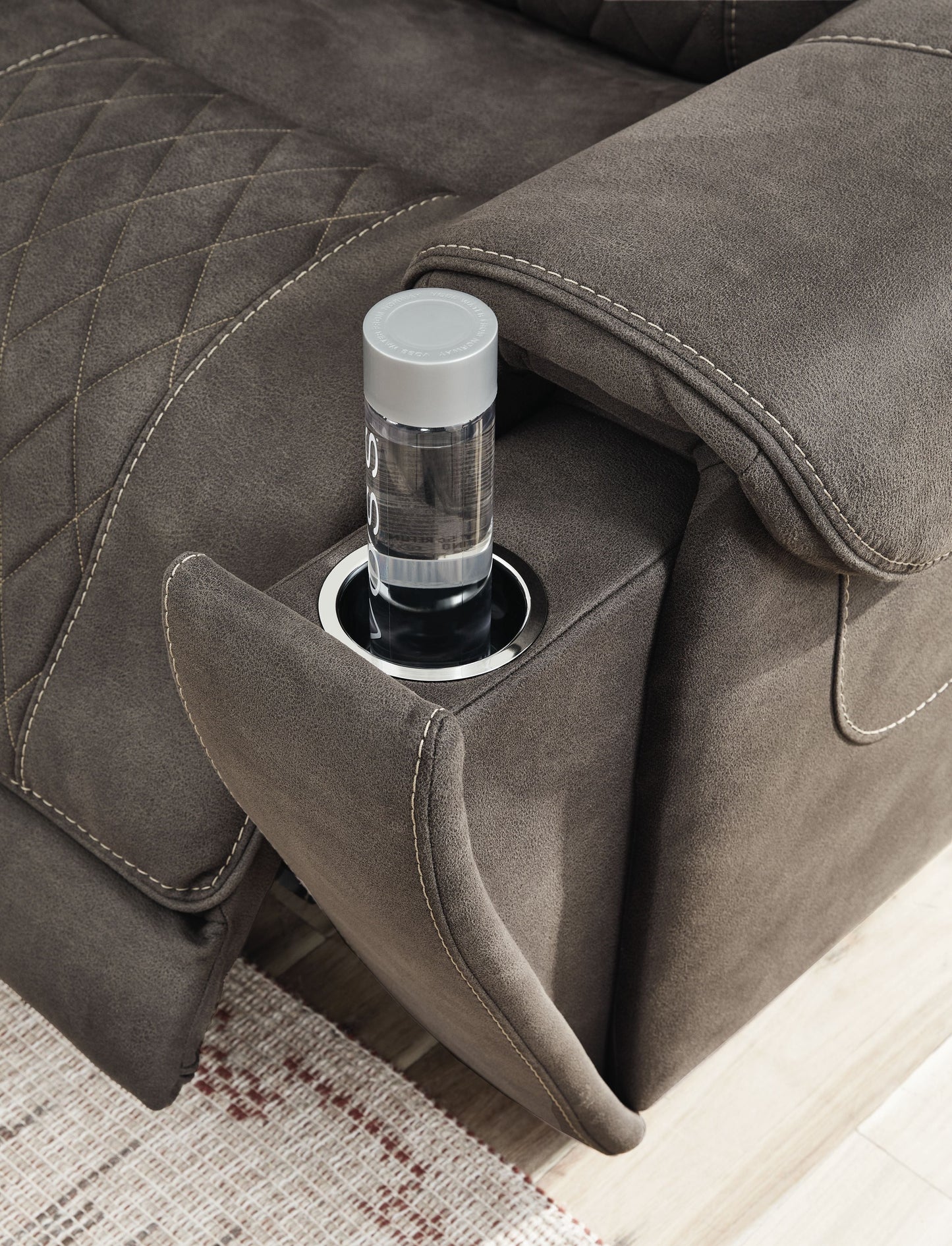 Hoopster Gunmetal Gray Zero Wall Power Recliner Sectional