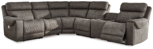 Modern Faux Leather Sectional - Gunmetal