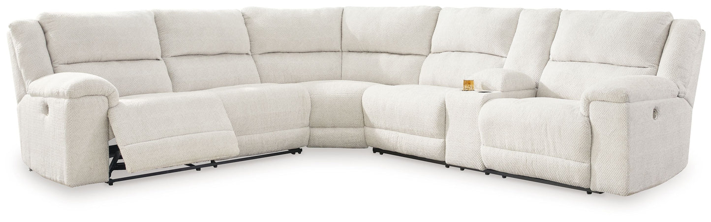 Modern Fabric Sectional - Linen - 3-Piece Right Arm Facing Loveseat With Console