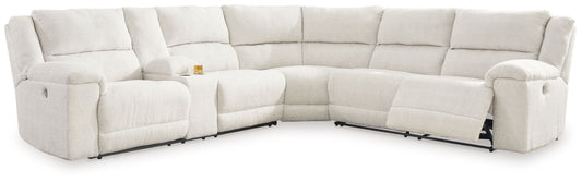 Modern Fabric Sectional - Linen - 3-Piece Left Arm Facing Loveseat With Console