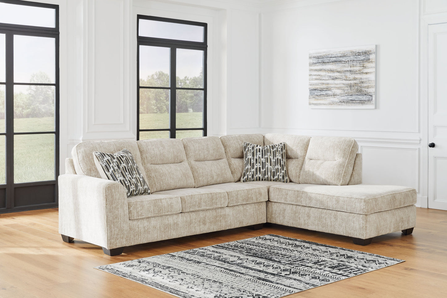 Lonoke 2-Piece Plush Fabric Sectional