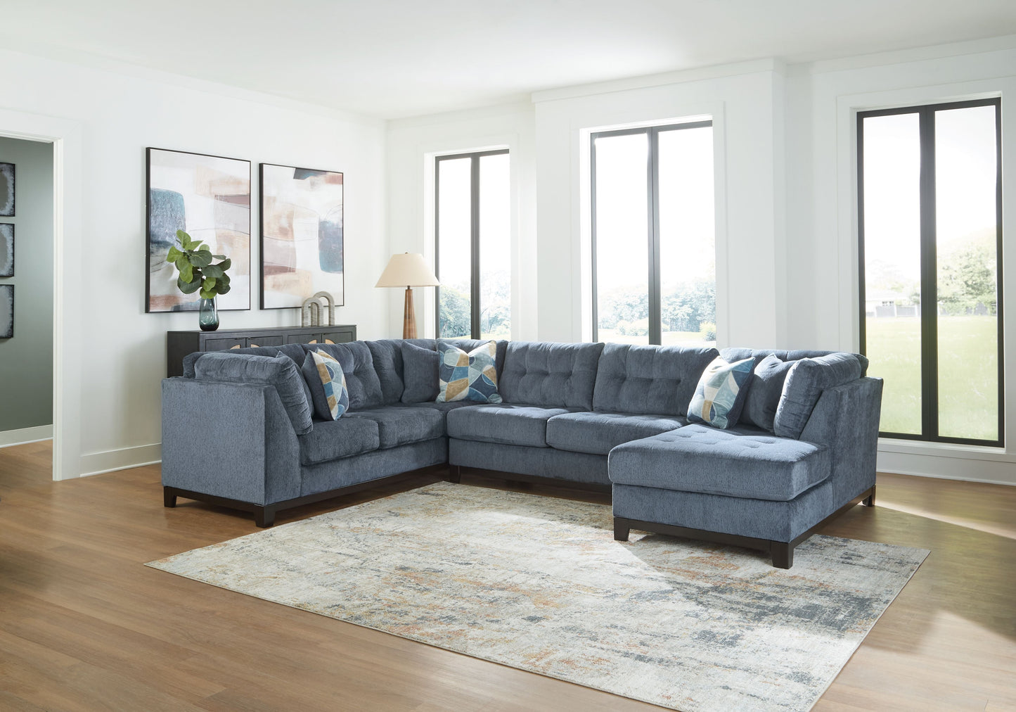 Fabric Upholstered Stationary Sectionals - side view