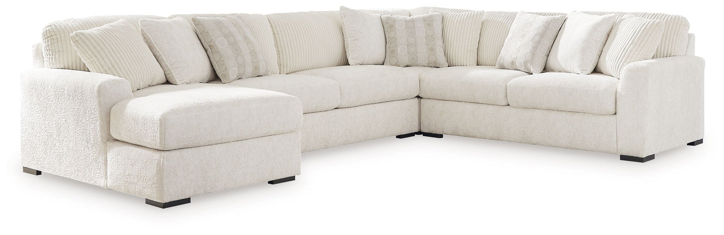 Modern Fabric Sectional - Ivory - 2 Pc. Left Arm Facing Corner Chaise Sectional