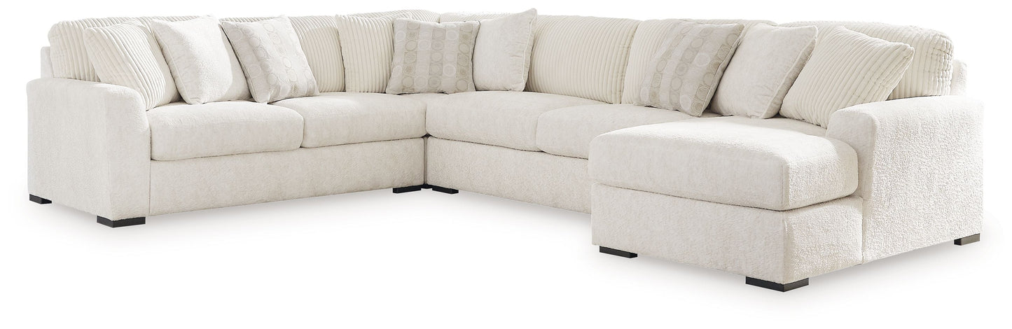 Modern Fabric Sectional - Ivory - 3 Pc. Sectional
