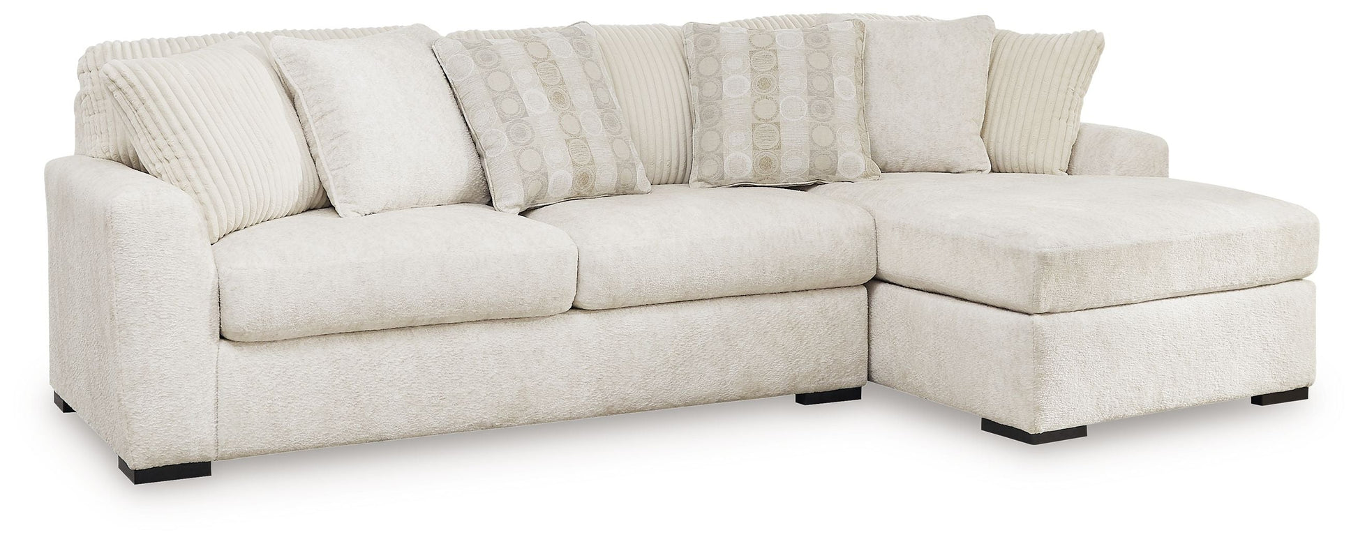 Modern Fabric Sectional - Ivory - 4 Pc. Left Arm Facing Corner Chaise Sectional