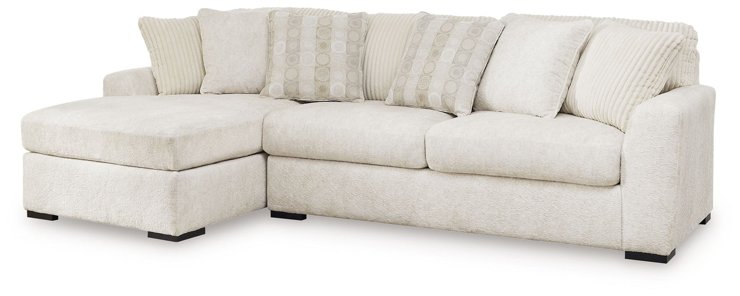 Modern Fabric Sectional - Ivory - 2 Pc. Right Arm Facing Corner Chaise Sectional