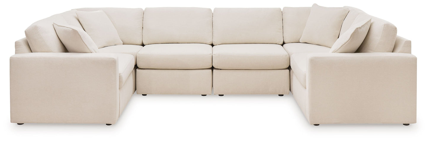 Modern Fabric 6-Piece Sectional - Spice
