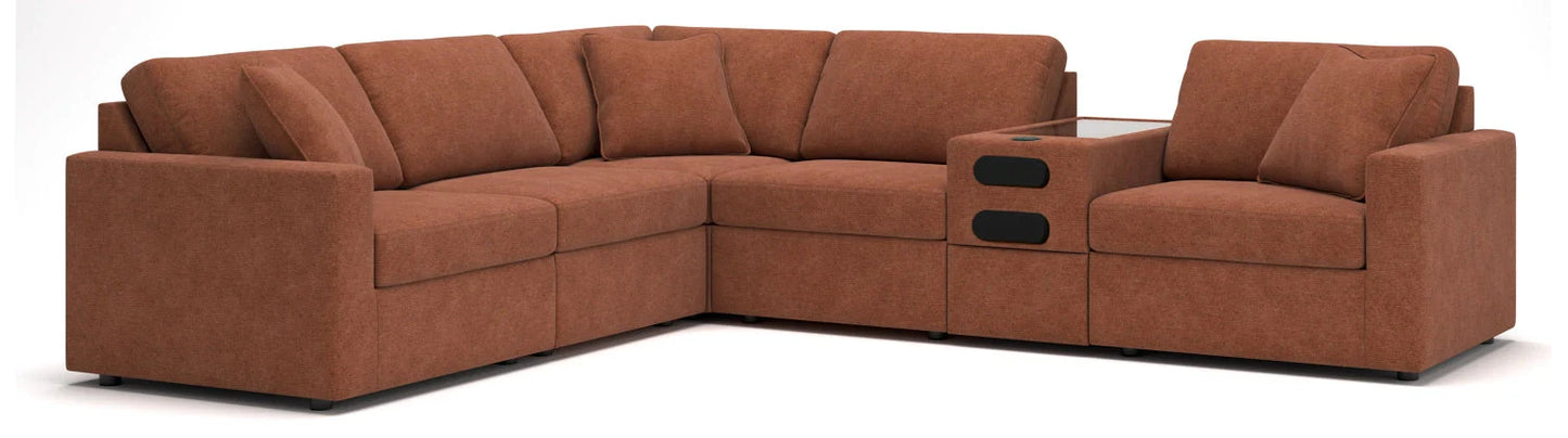 Modern Fabric Sectional - 5 Piece - Ink