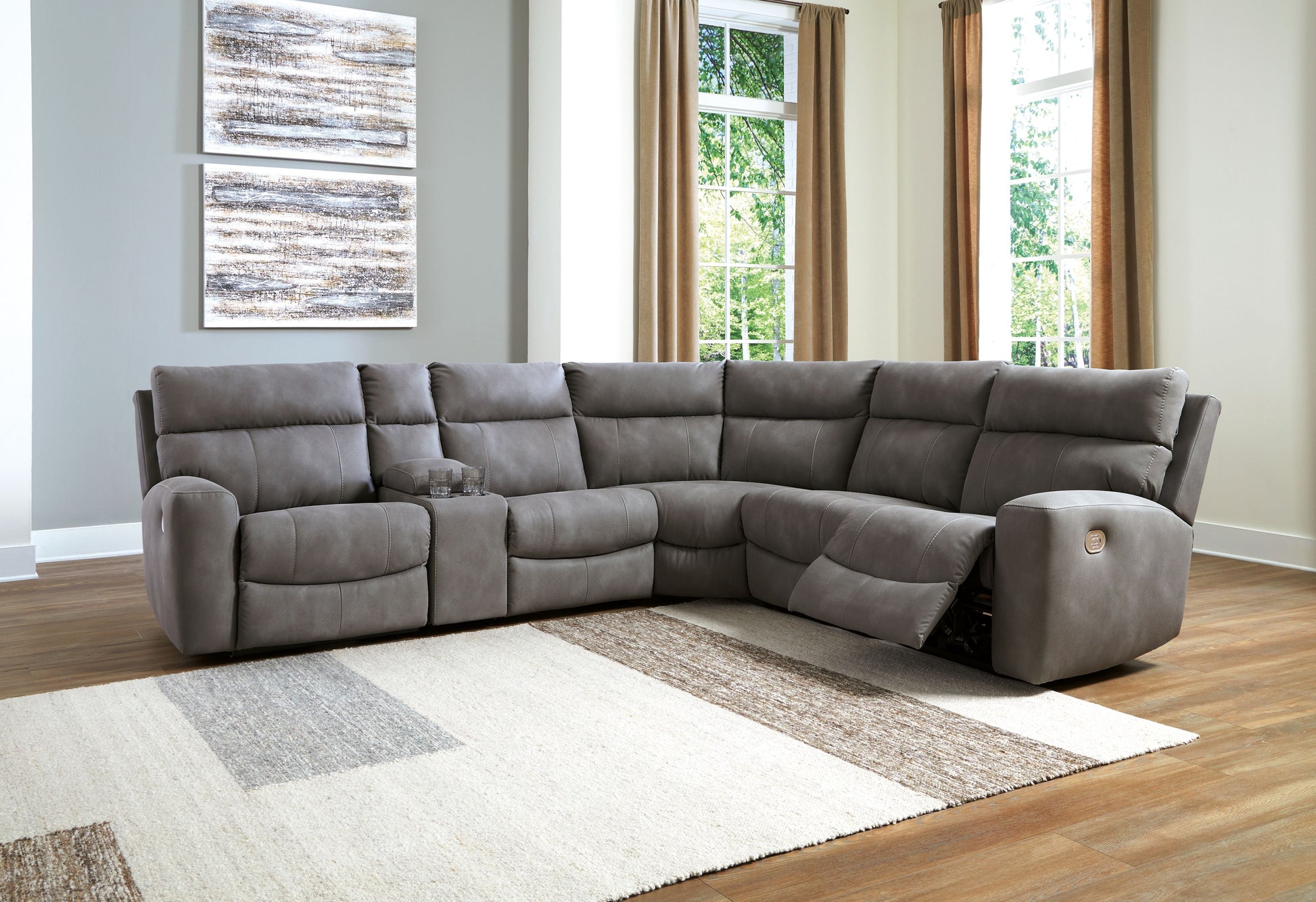 Modern Faux Leather Sectional