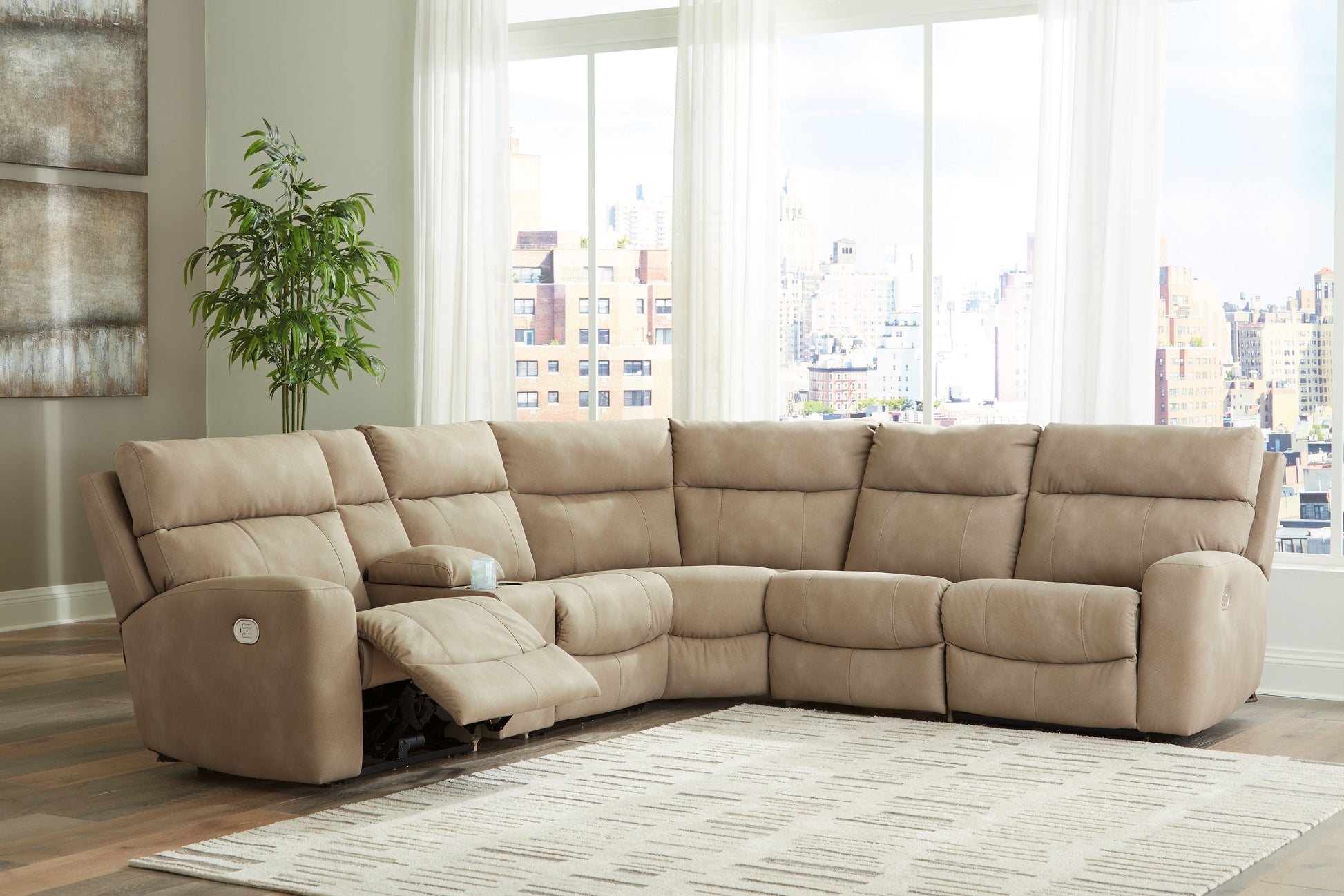 Modern Faux Leather Sectional
