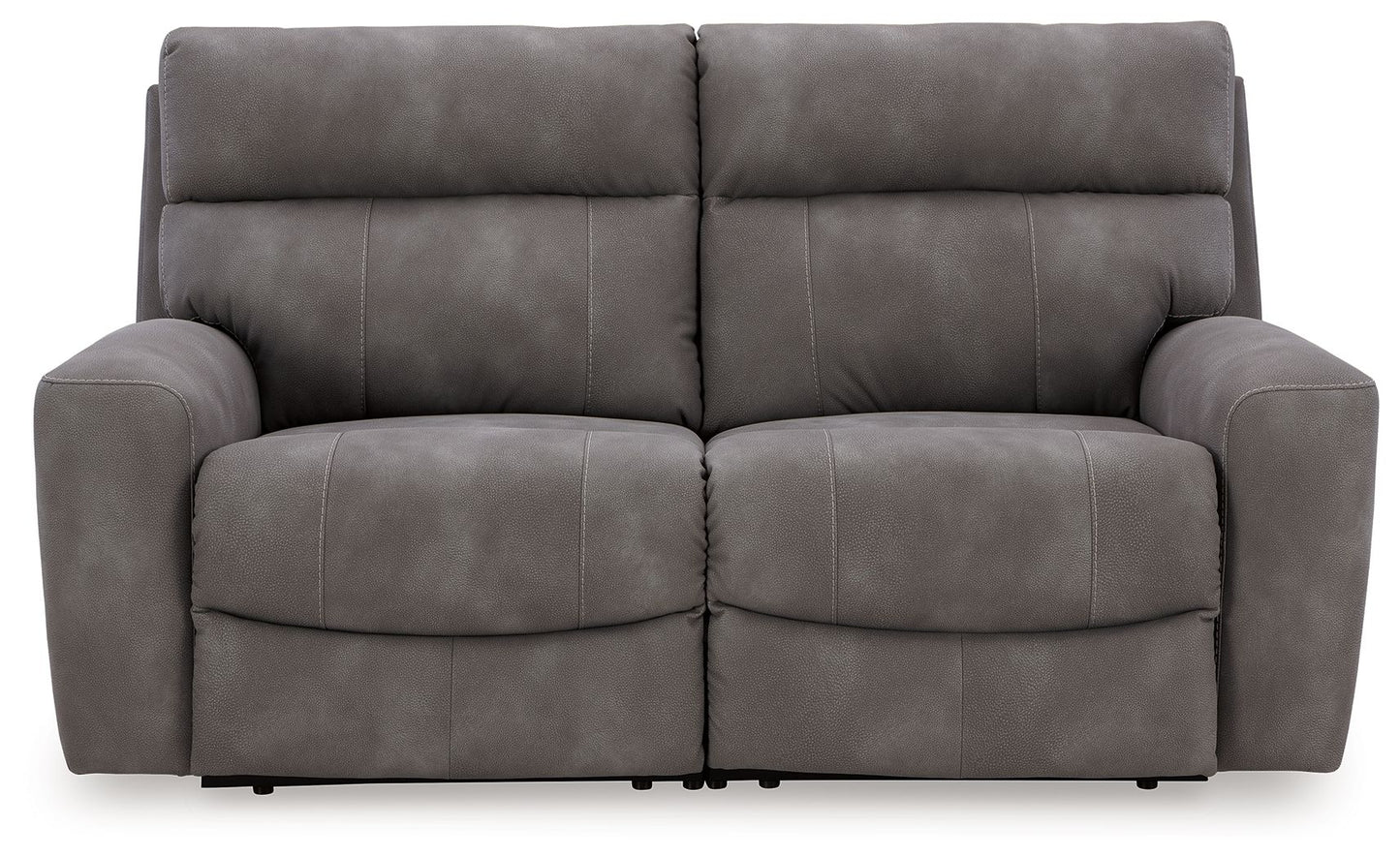 Modern Faux Leather Sectional - Slate - 3 Pc. Power Reclining Sectional Loveseat With Console