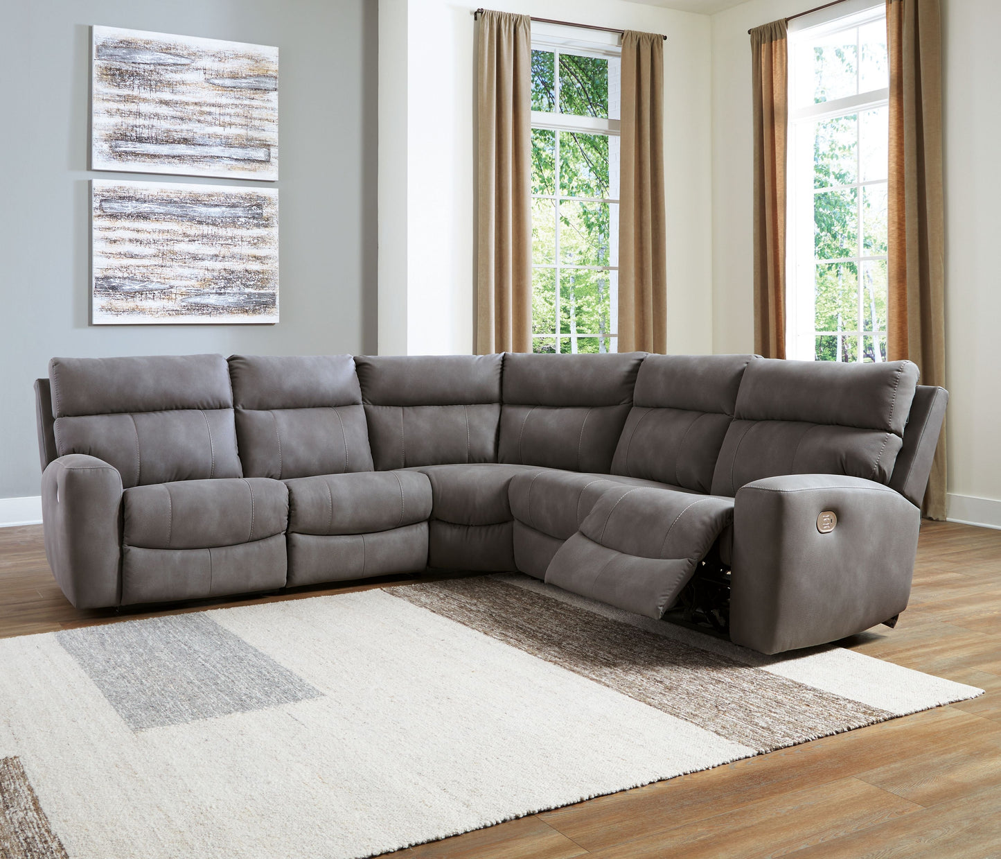 Modern Faux Leather Sectional