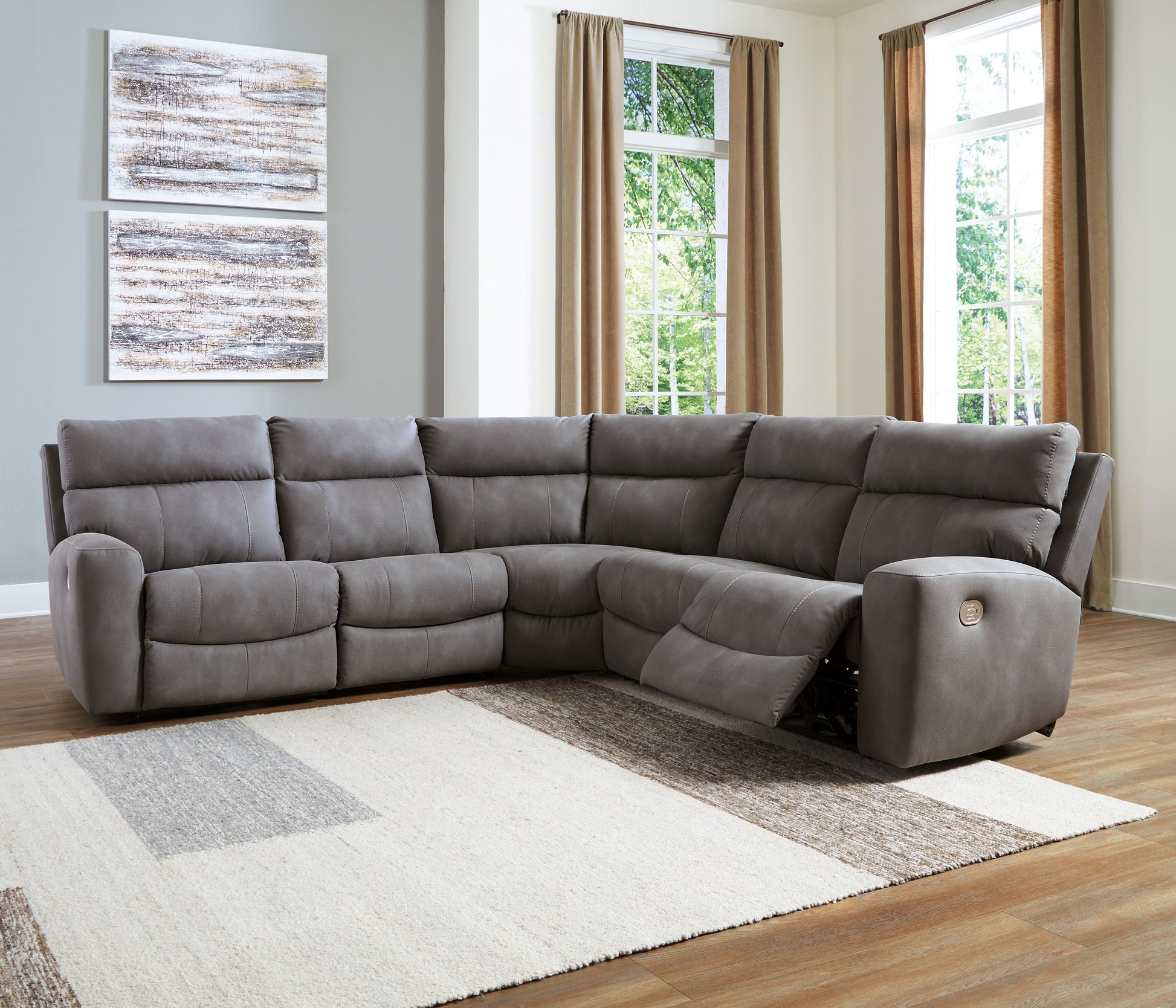 Modern Faux Leather Sectional