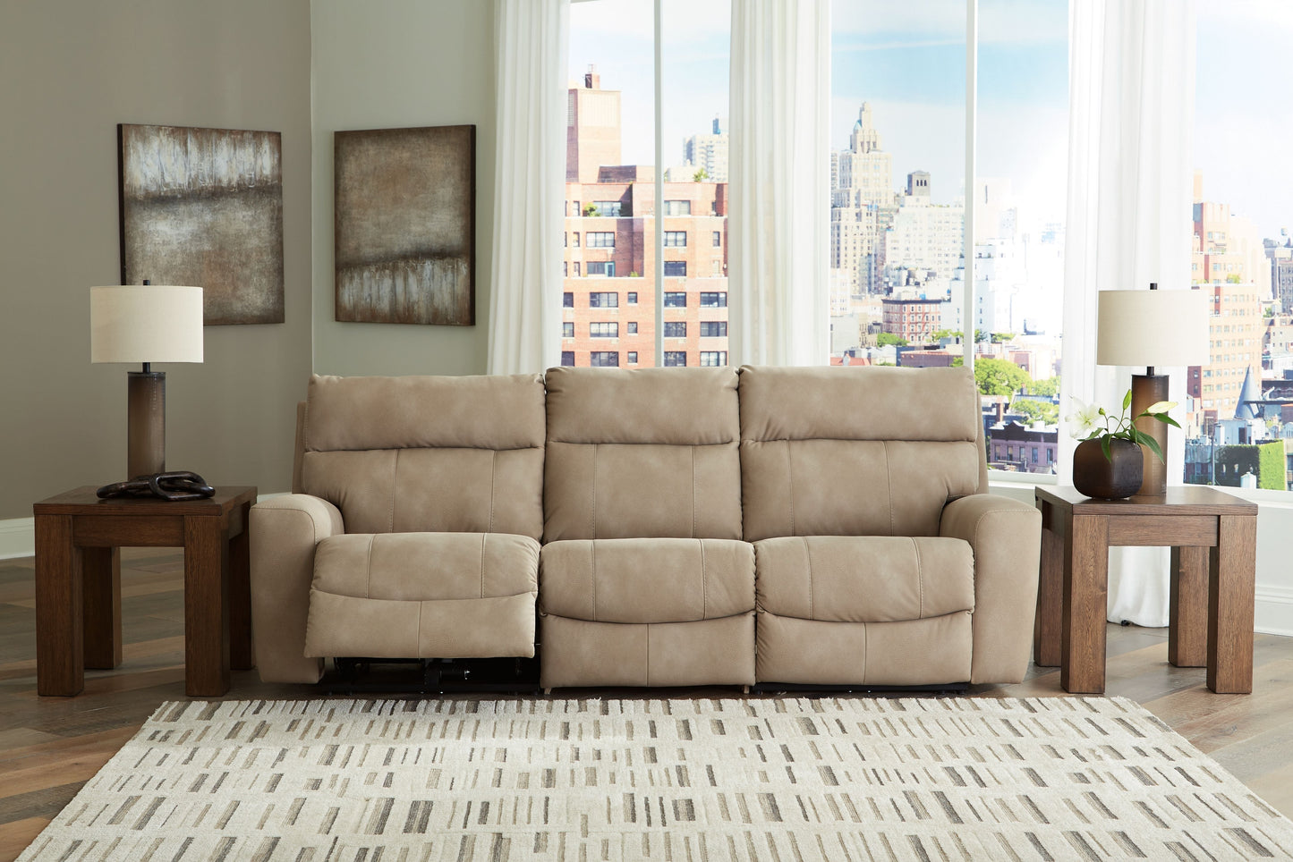 Modern Faux Leather Sectional