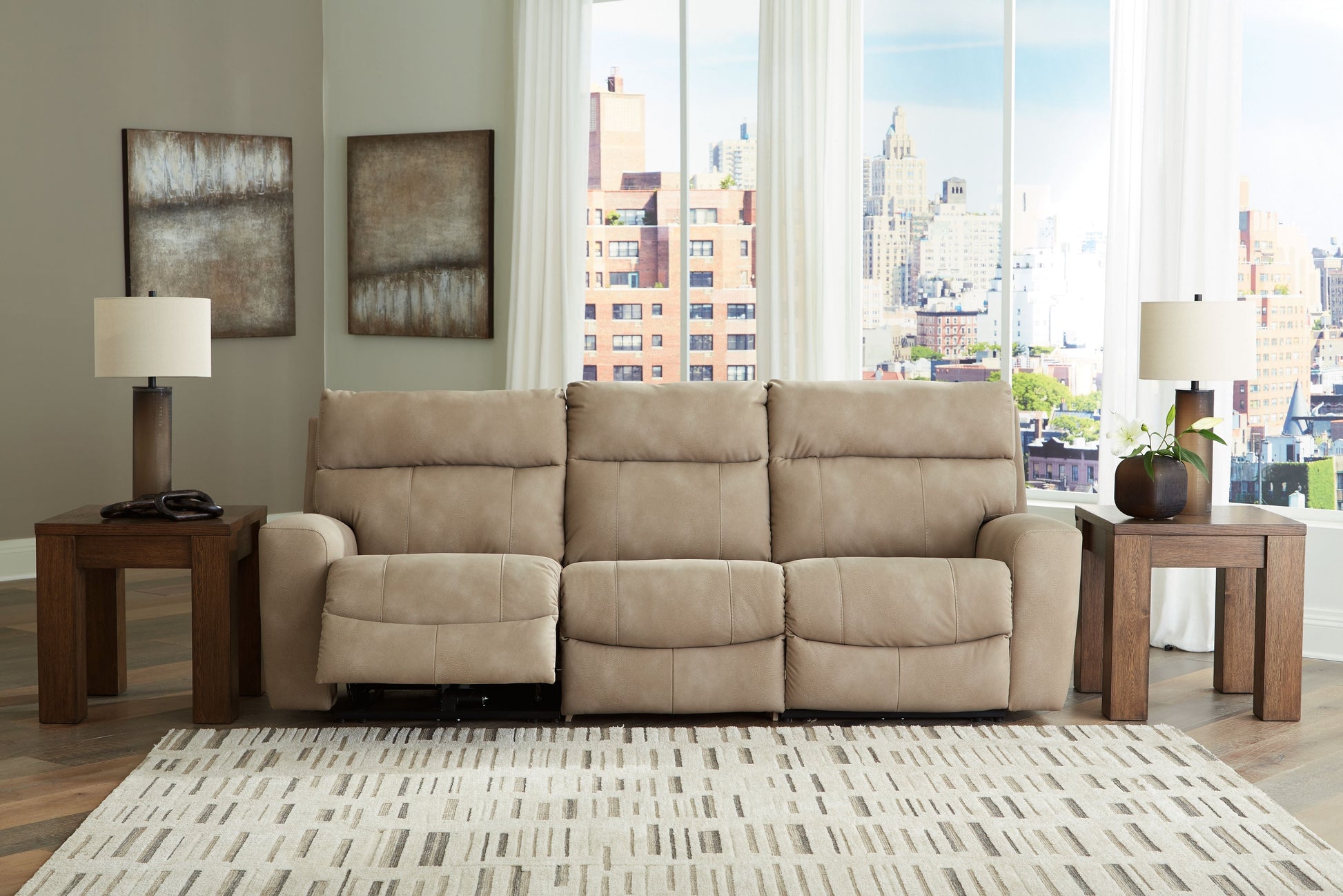 Modern Faux Leather Sectional