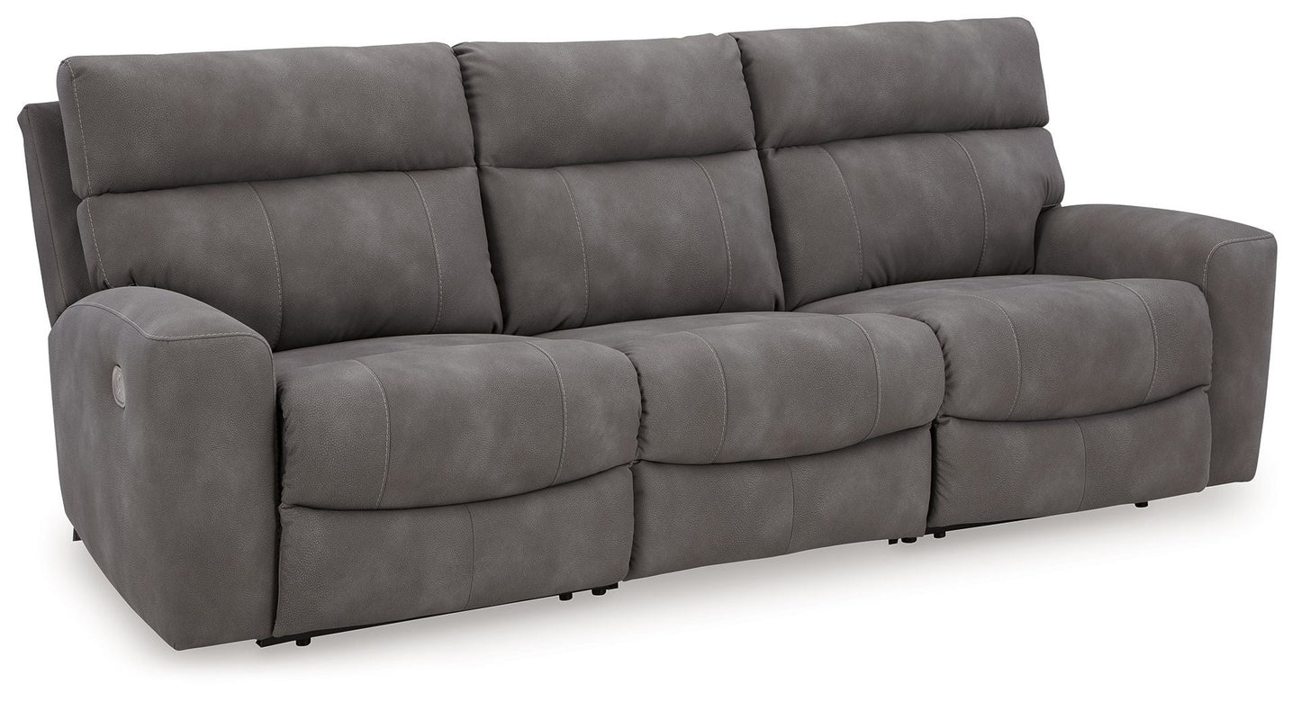 Modern Faux Leather Sectional - Slate - 6 Pc. Power Reclining Sectional