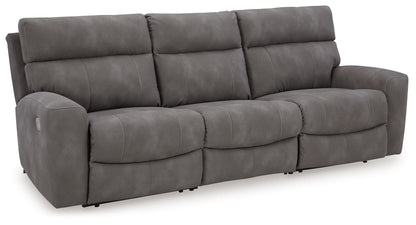 Modern Faux Leather Sectional - Slate - 6 Pc. Power Reclining Sectional