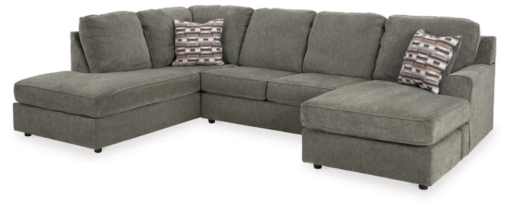 Modern Fabric Sectional - Putty - 2 Pc. Right-Arm Facing Corner Chaise