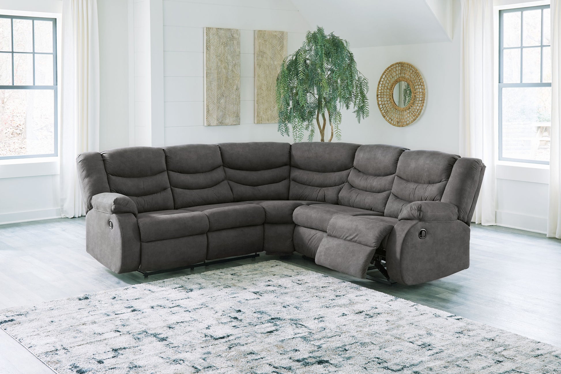 Modern Faux Leather Sectional