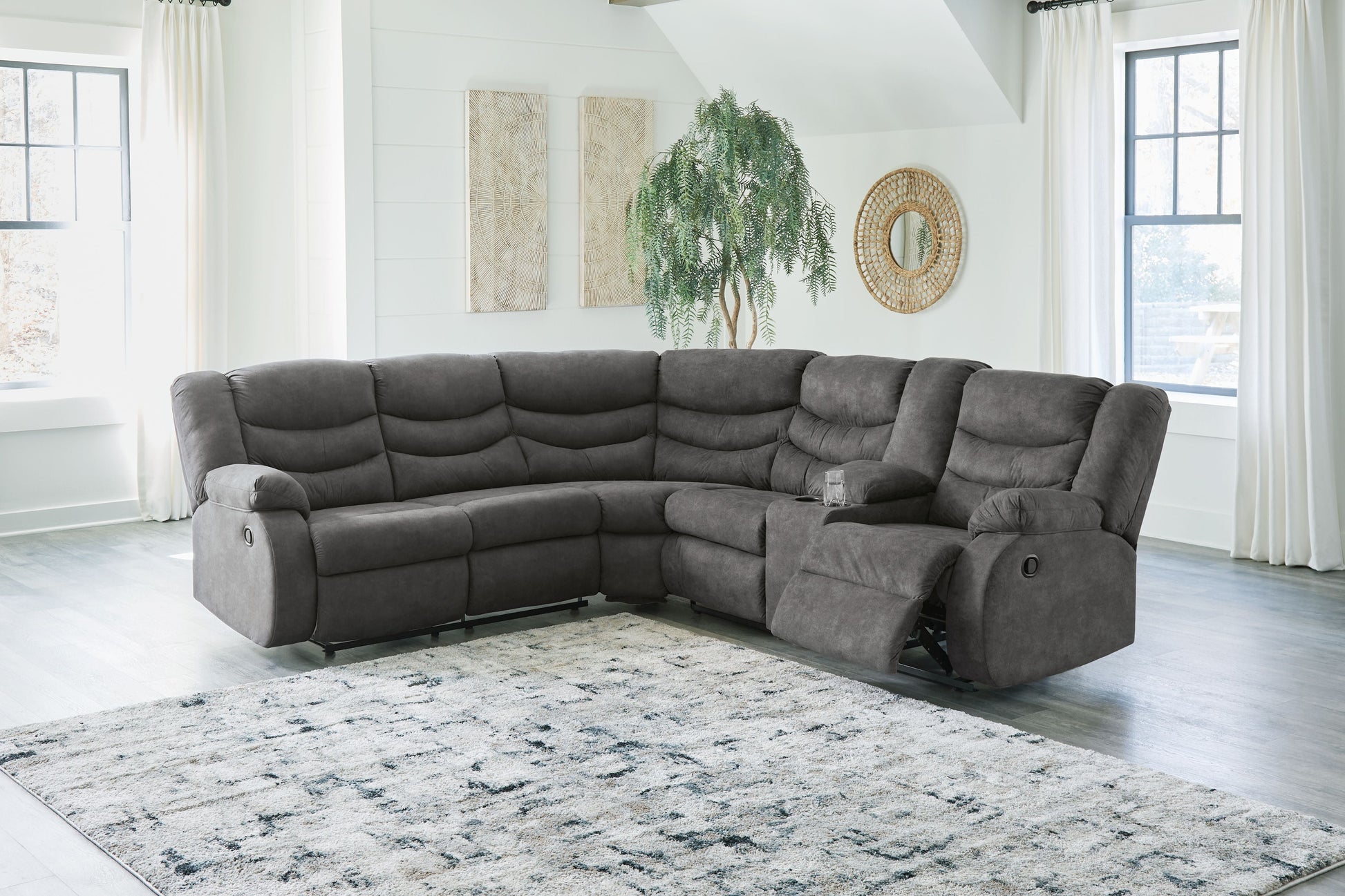 Modern Faux Leather Sectional