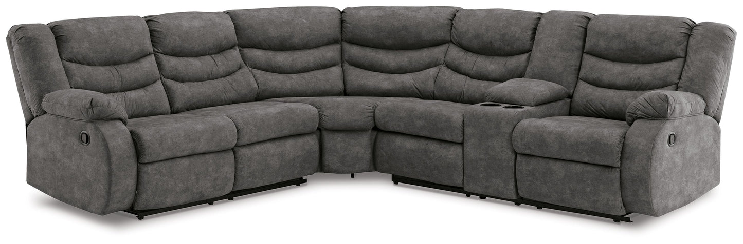 Modern Faux Leather Sectional - Slate - 2-Piece Reclining Sectional