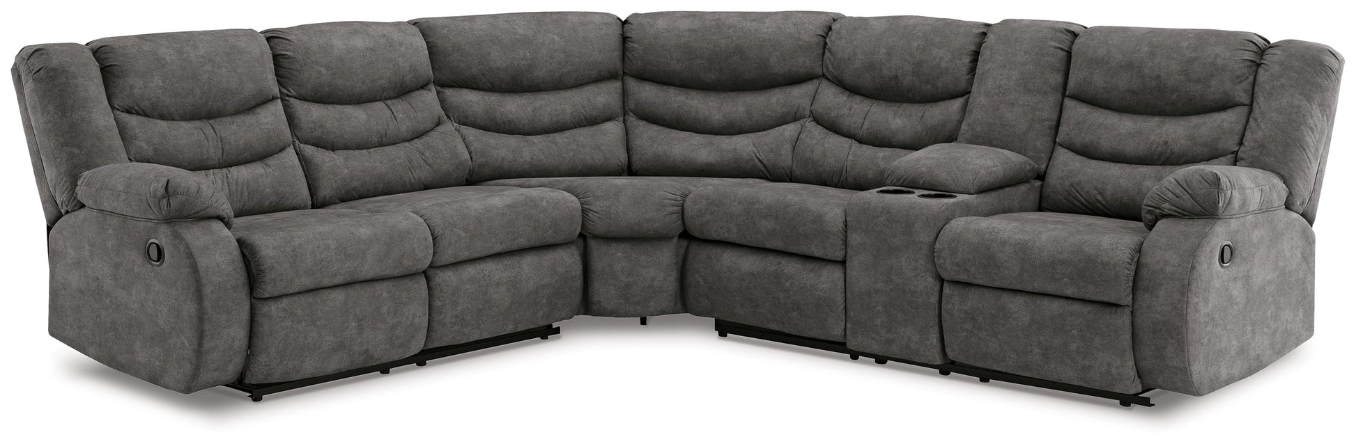 Modern Faux Leather Sectional - Slate - 2-Piece Reclining Sectional