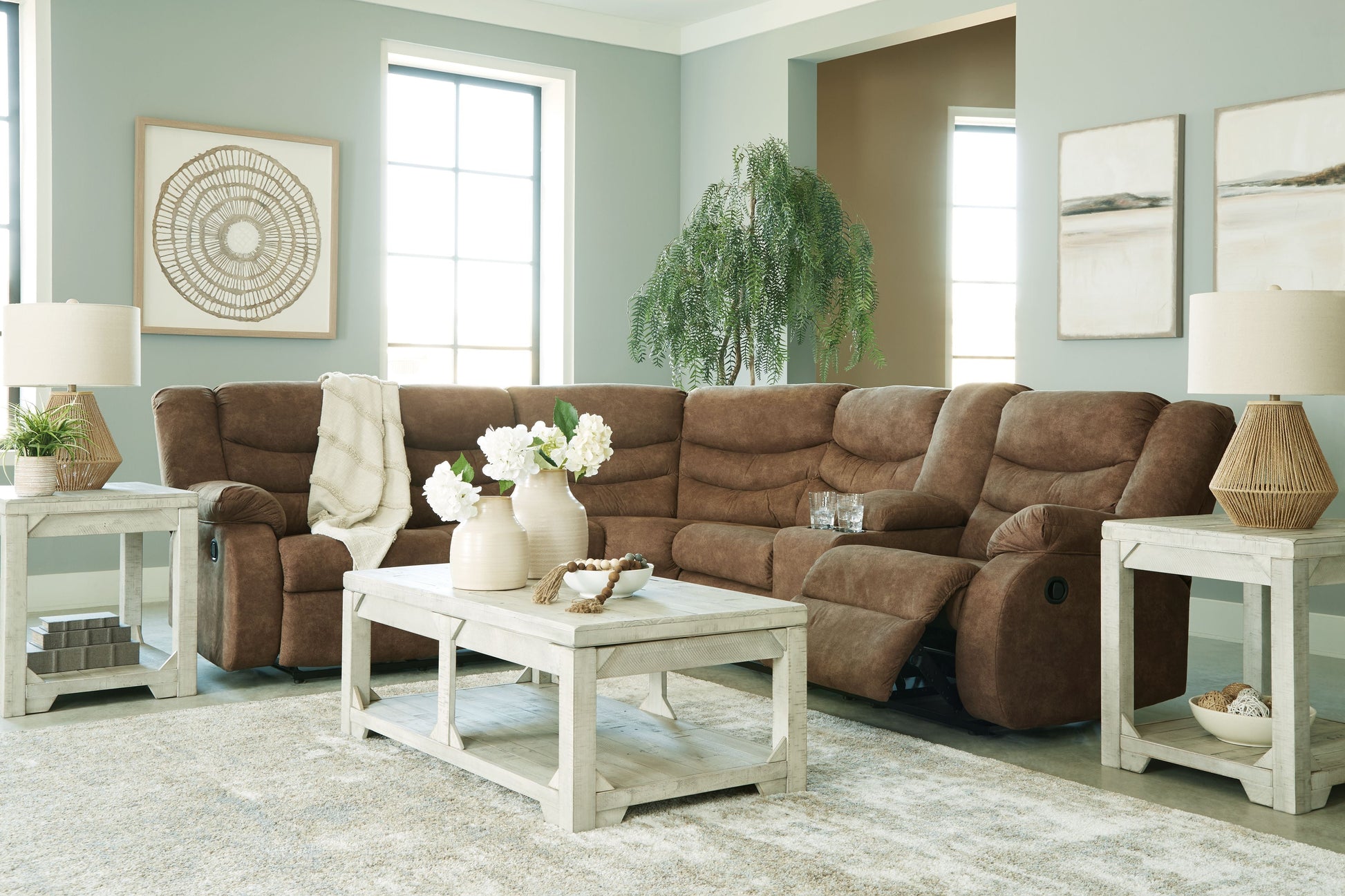 Modern Faux Leather Sectional