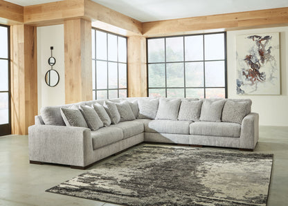 Modern Fabric Sectional - Pewter - 4 Piece