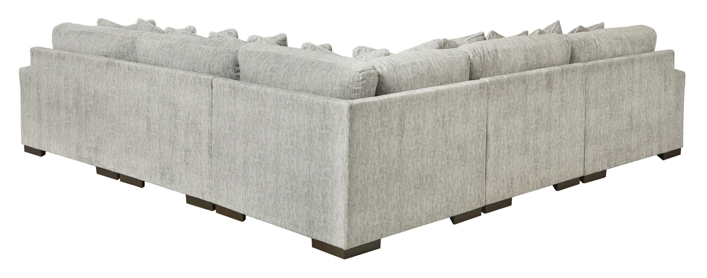 Modern Fabric Sectional - Pewter - 6 Piece