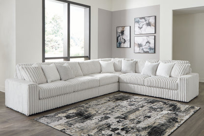Modern Fabric Sectional - Alloy - 5 Pc. Right Arm Facing Corner Chaise Sectional