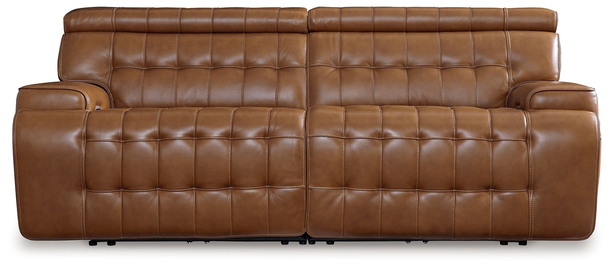 Modern Leather Match Sectional - Chocolate - 6-Piece