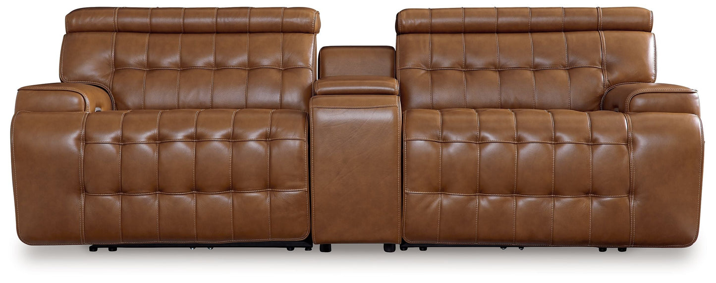 Modern Leather Match Sectional