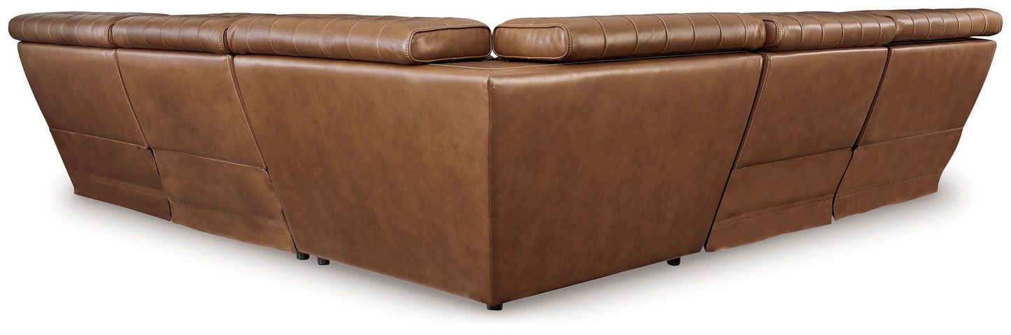 Modern Leather Match Sectional